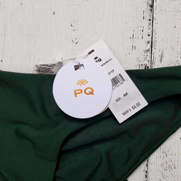 PILYQ Green Envy Basic Ruched Full Bikini Swim Bottoms Women's Size Medium NEW - Picture 5 of 14
